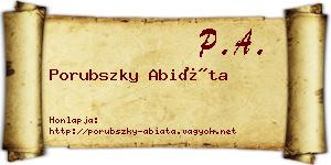 Porubszky Abiáta névjegykártya